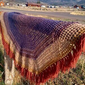 Lovely crochet fringe shawl